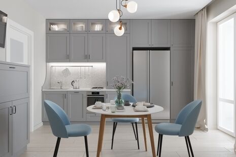 Фото № 6: Дизайн-проект двухкомнатной квартиры 64.8  м² Скандинавский стиль для ук зеленоградск