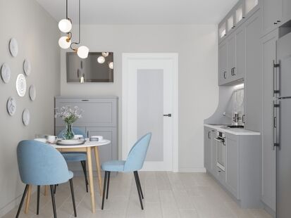 Фото № 5: Дизайн-проект двухкомнатной квартиры 64.8  м² Скандинавский стиль для ук зеленоградск