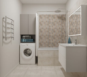 Фото № 3: Дизайн-проект двухкомнатной квартиры 64.8  м² Скандинавский стиль для ук зеленоградск