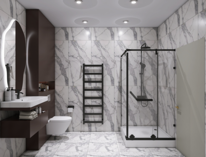 Фото № 6: Дизайн-проект дома/коттеджа 111.3  м² Стиль Контемпорари для этажа частного дома