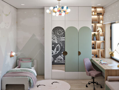 Фото № 5: Дизайн-проект четырехкомнатной квартиры 120.37  м² Современный стиль для ЖК Серебряный Фонтан