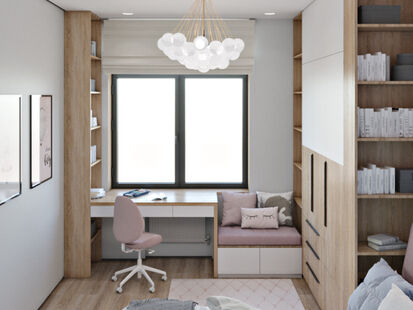 Фото № 2: Дизайн-проект четырехкомнатной квартиры 120.37  м² Современный стиль для ЖК Серебряный Фонтан