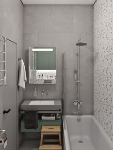 Фото № 6: Дизайн-проект четырехкомнатной квартиры 120.37  м² Современный стиль для ЖК Серебряный Фонтан