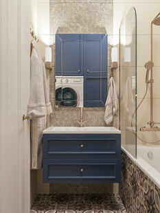 Фото № 3: Дизайн-проект четырехкомнатной квартиры 91.5  м² Стиль Эклектика для ЖК Московский