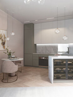 Фото № 3: Дизайн-проект трехкомнатной квартиры 67.22  м² Современный стиль для ЖК в г. Санкт-Петербург