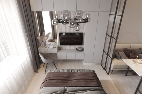 Фото № 5: Дизайн-проект трехкомнатной квартиры 72.87  м² Современный стиль для ЖК Первый Московский