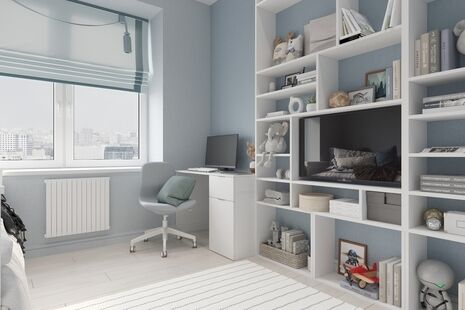 Фото № 3: Дизайн-проект трехкомнатной квартиры 72.87  м² Современный стиль для ЖК Первый Московский