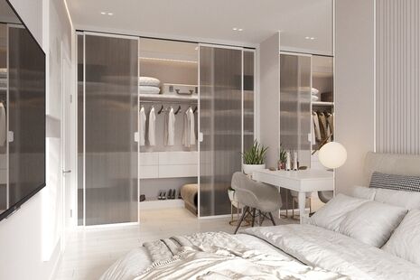 Фото № 6: Дизайн-проект трехкомнатной квартиры 52.74  м² стиль Модернизм для ЖК Метрополия