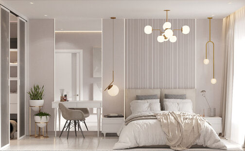 Фото № 3: Дизайн-проект трехкомнатной квартиры 52.74  м² стиль Модернизм для ЖК Метрополия