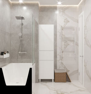 Фото № 5: Дизайн-проект трехкомнатной квартиры 52.74  м² стиль Модернизм для ЖК Метрополия