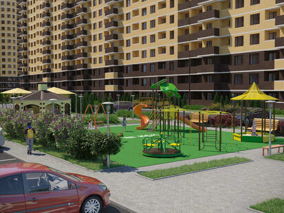 Фото № 1: Дизайн-проект экстерьера 1000.0  м² Современный жилой комплекс с развитой инфраструктурой для ЖК Победа