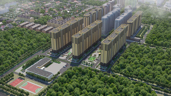 Фото № 4: Дизайн-проект экстерьера 1000.0  м² Современный жилой комплекс с развитой инфраструктурой для ЖК Победа