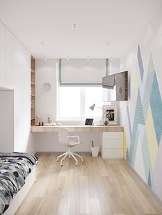 Фото № 1: Дизайн-проект трехкомнатной квартиры 66.02  м² Современный стиль для ЖК Датский квартал