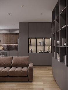 Фото № 3: Дизайн-проект трехкомнатной квартиры 66.02  м² Современный стиль для ЖК Датский квартал