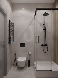 Фото № 4: Дизайн-проект трехкомнатной квартиры 66.02  м² Современный стиль для ЖК Датский квартал