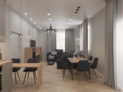 Фото № 1: Дизайн-проект дома/коттеджа 68.4  м² стиль Модернизм для дома в д. оболдино