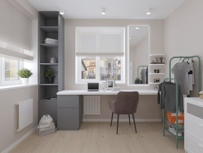 Фото № 3: Дизайн-проект дома/коттеджа 92.8  м² Стиль Контемпорари для дома в д. оболдино