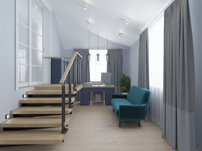 Фото № 2: Дизайн-проект дома/коттеджа 92.8  м² Стиль Контемпорари для дома в д. оболдино