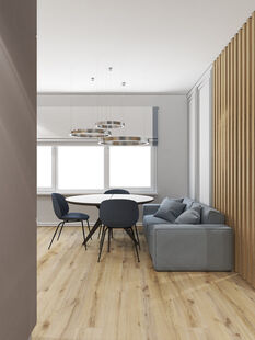 Фото № 4: Дизайн-проект однокомнатной квартиры 43.14  м² Эко-стиль для ЖК Октябрьское поле