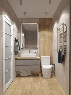 Фото № 2: Дизайн-проект однокомнатной квартиры 43.14  м² Эко-стиль для ЖК Октябрьское поле