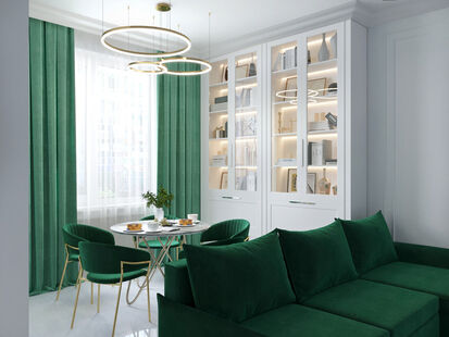 Фото № 6: Дизайн-проект трехкомнатной квартиры 78.7  м² Современный стиль для ЖК Румянцево Парк