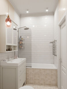 Фото № 2: Дизайн-проект двухкомнатной квартиры 39.14  м² Стиль Современная классика для ЖК Испанские Кварталы