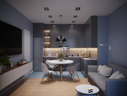 Фото № 3: Дизайн-проект трехкомнатной квартиры 68.06  м² Стиль Модернизм для ЖК Символ