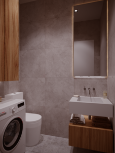 Фото № 5: Дизайн-проект трехкомнатной квартиры 68.06  м² Стиль Модернизм для ЖК Символ