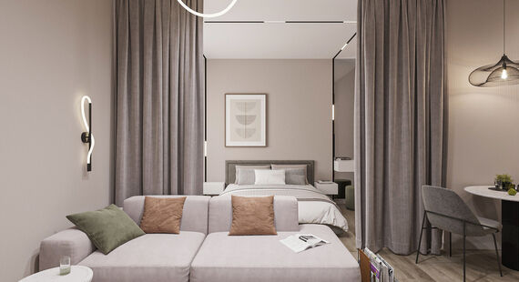 ЖК "Яблочкова": готовый дизайн проект в стиле "Современный". Площадь 55.8 м² - фото №2