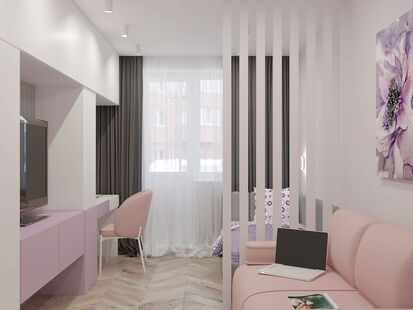 Фото № 4: Дизайн-проект четырехкомнатной квартиры 94.3  м² стиль Модернизм для ЖК в г. Дзержинский