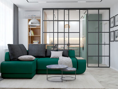 Фото № 6: Дизайн-проект четырехкомнатной квартиры 94.3  м² стиль Модернизм для ЖК в г. Дзержинский