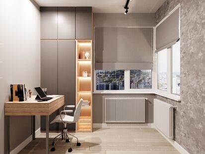 Фото № 1: Дизайн-проект трехкомнатной квартиры 59.2  м² Стиль Контемпорари для ЖК Лучи