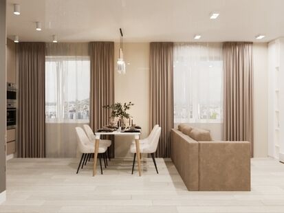 Фото № 5: Дизайн-проект трехкомнатной квартиры 59.2  м² Стиль Контемпорари для ЖК Лучи