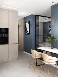 Фото № 1: Дизайн-проект однокомнатной квартиры 40.85  м² стиль Модернизм для ЖК Символ