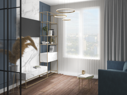 Фото № 4: Дизайн-проект однокомнатной квартиры 40.85  м² стиль Модернизм для ЖК Символ