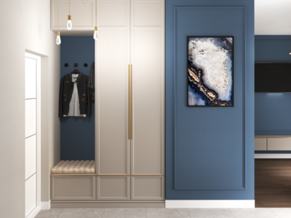 Фото № 6: Дизайн-проект однокомнатной квартиры 40.85  м² стиль Модернизм для ЖК Символ