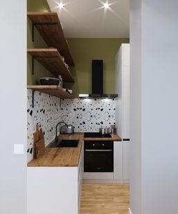 Фото № 6: Дизайн-проект квартиры-студии 34.29  м² Современный стиль для ЖК Близнецы