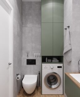 Фото № 2: Дизайн-проект квартиры-студии 34.29  м² Современный стиль для ЖК Близнецы