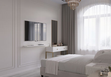 Фото № 3: Дизайн-проект двухкомнатной квартиры 41.98  м² Стиль Арт-деко для ЖК Западное Кунцево