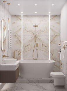 Фото № 5: Дизайн-проект двухкомнатной квартиры 41.98  м² Стиль Арт-деко для ЖК Западное Кунцево