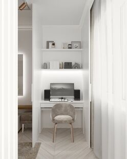 Фото № 3: Дизайн-проект четырехкомнатной квартиры 104.61  м² Стиль Контемпорари для ЖК Московский