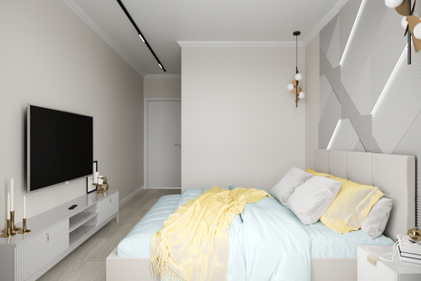 Фото № 1: Дизайн-проект двухкомнатной квартиры 58.05  м² Современный стиль для ЖК Yoga 3