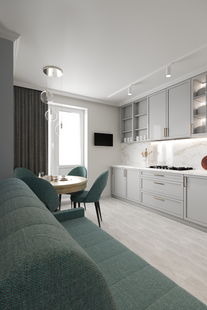 Фото № 5: Дизайн-проект двухкомнатной квартиры 58.05  м² Современный стиль для ЖК Yoga 3