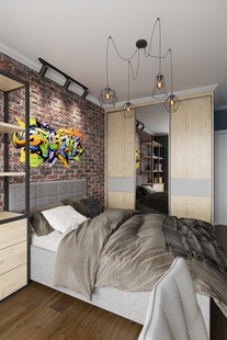 Фото № 2: Дизайн-проект двухкомнатной квартиры 58.05  м² Современный стиль для ЖК Yoga 3