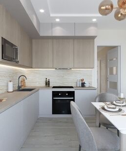 Фото № 6: Дизайн-проект трехкомнатной квартиры 78.7  м² стиль Модернизм для ЖК Дом в Федурново