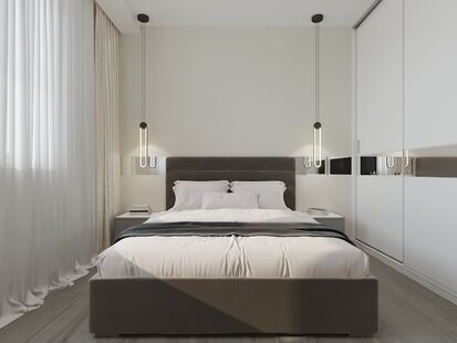 Фото № 3: Дизайн-проект трехкомнатной квартиры 78.7  м² стиль Модернизм для ЖК Дом в Федурново