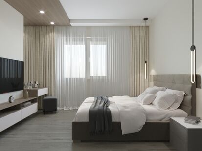 Фото № 5: Дизайн-проект трехкомнатной квартиры 78.7  м² стиль Модернизм для ЖК Дом в Федурново