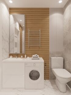 Фото № 4: Дизайн-проект трехкомнатной квартиры 78.7  м² стиль Модернизм для ЖК Дом в Федурново