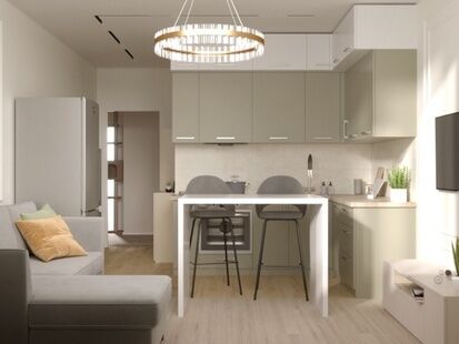 Фото № 1: Дизайн-проект трехкомнатной квартиры 69.5  м² Стиль Современная классика для ЖК Форест