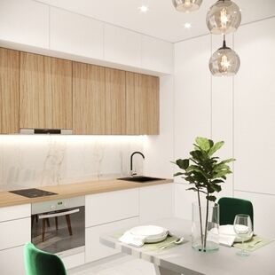 Фото № 3: Дизайн-проект трехкомнатной квартиры 73.57  м² Стиль Контемпорари для ЖК Павловский квартал